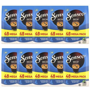 Senseo Decaf Coffee Pads - 48 x 10 Pods Pack | Smooth & Caffeine-Free