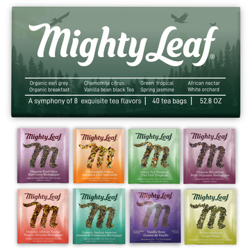 Mighty Leaf Tea Gift Box - 8 Flavor Variety Pack, 5 Pouches Each      