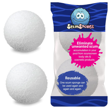 Oil-Absorbing Scum Sponge Balls for Hot Tubs and Pools - 2 Pack, Alternative to Scumbug and Scum Star