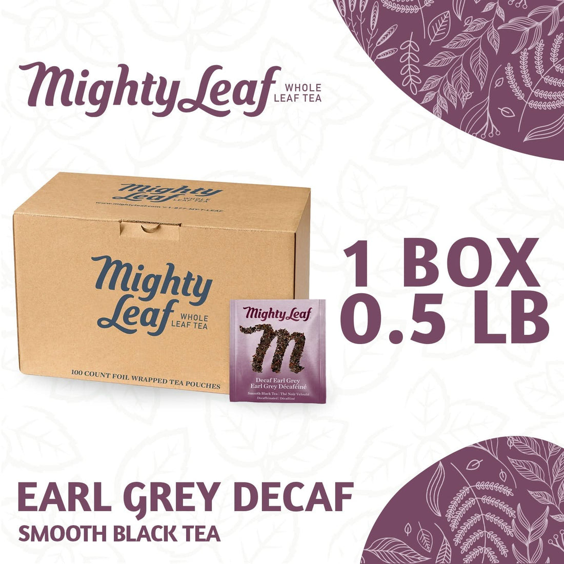 Mighty Leaf Earl Grey Tea - 100 Pouches | Premium Black Tea Bergamot