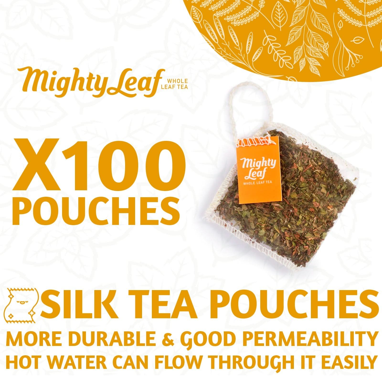 Mighty Leaf Mint Melange - 100 Pouches | Refreshing Peppermint Blend