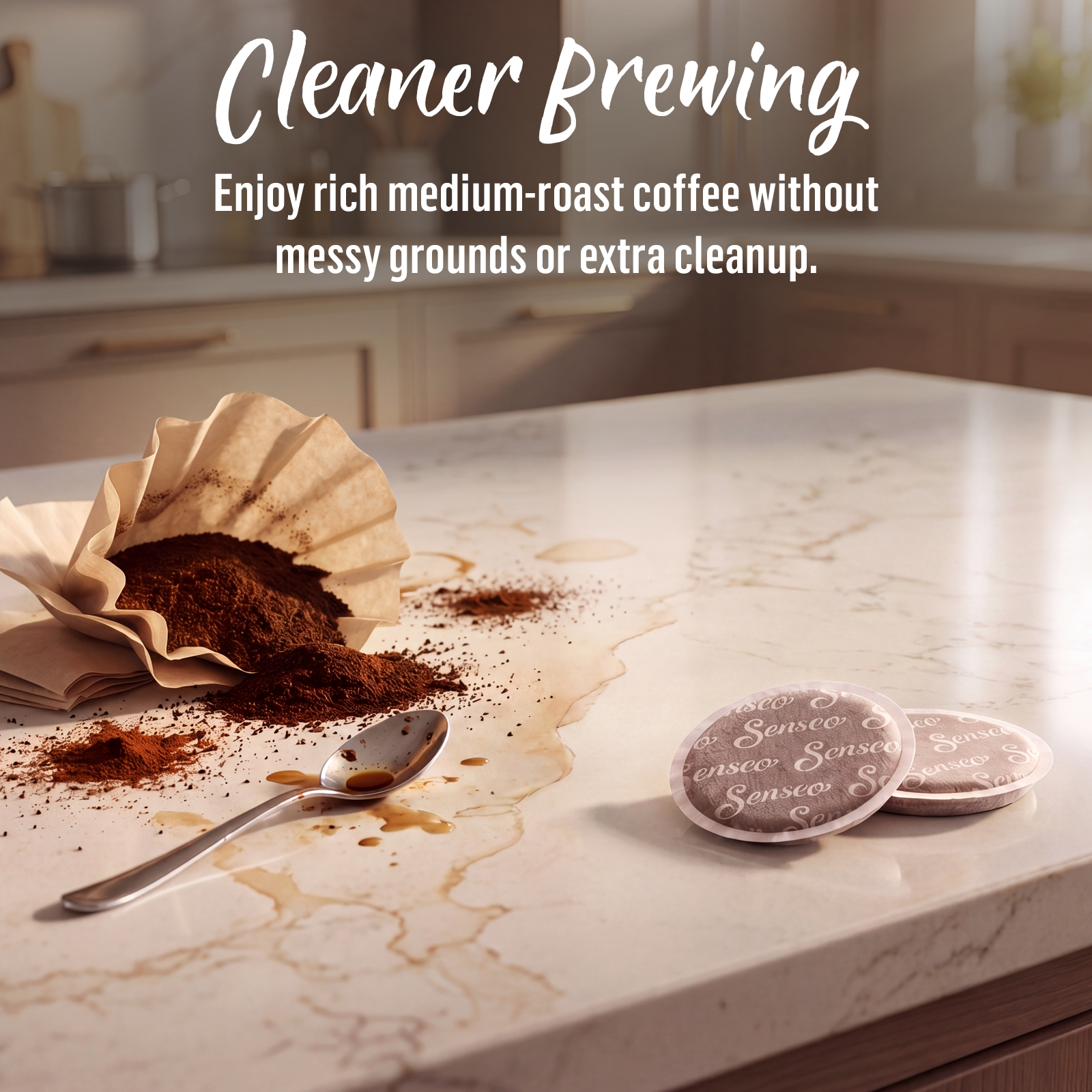 PeleCom Coffee Machine Compatible With Senseo Coffee Pods + Senseo Extra Strong - coffee image