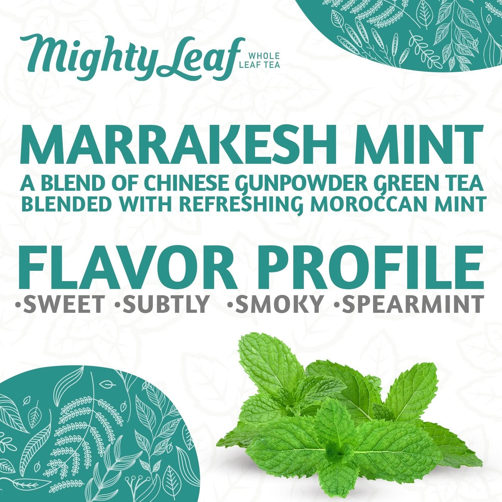 Mighty Leaf Tea - Marrakesh Mint 100 Pouches | Refreshing Green Tea & Mint