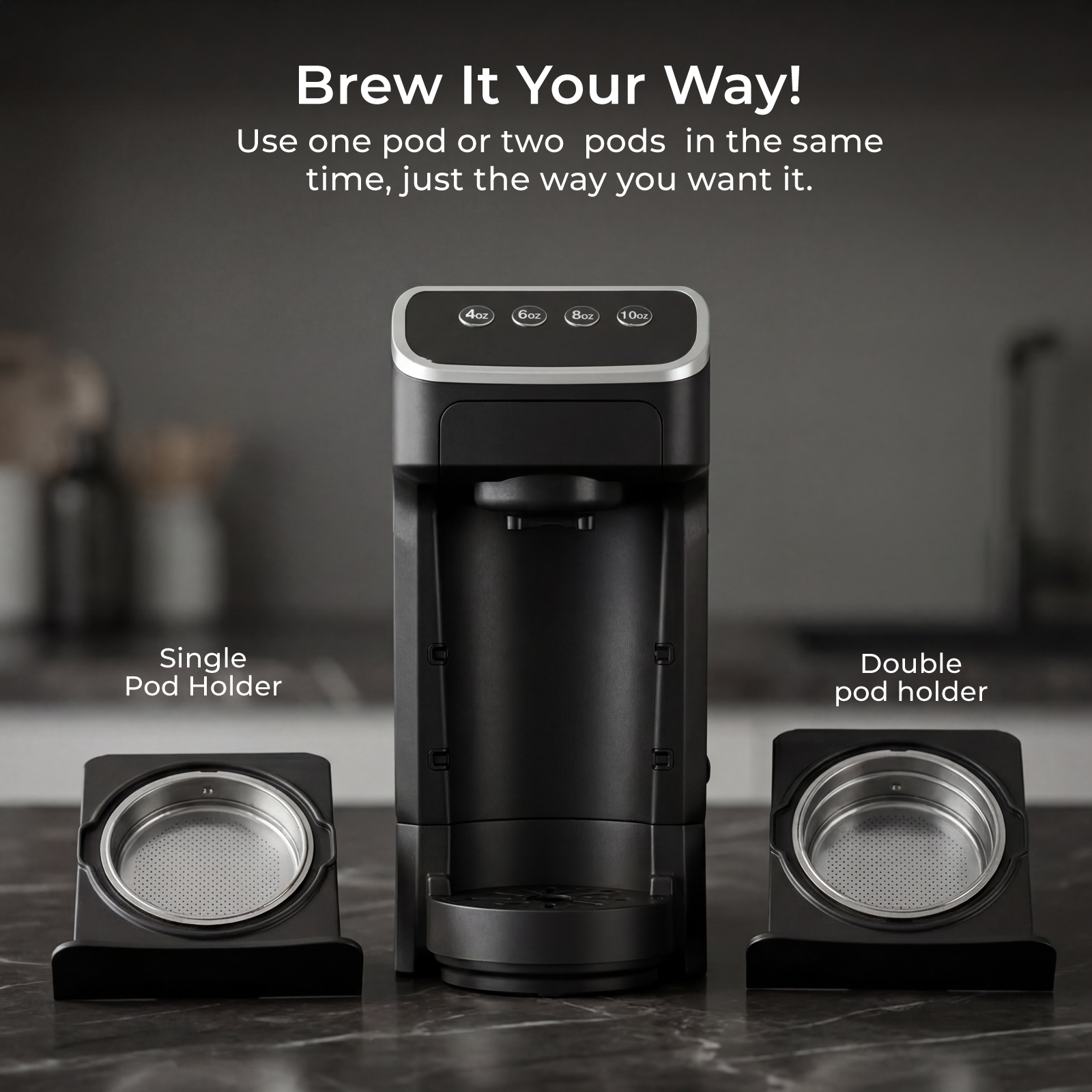 PeleCom Coffee Machine Compatible With Senseo Coffee Pods + Senseo Decaf Coffee Pods - machine image