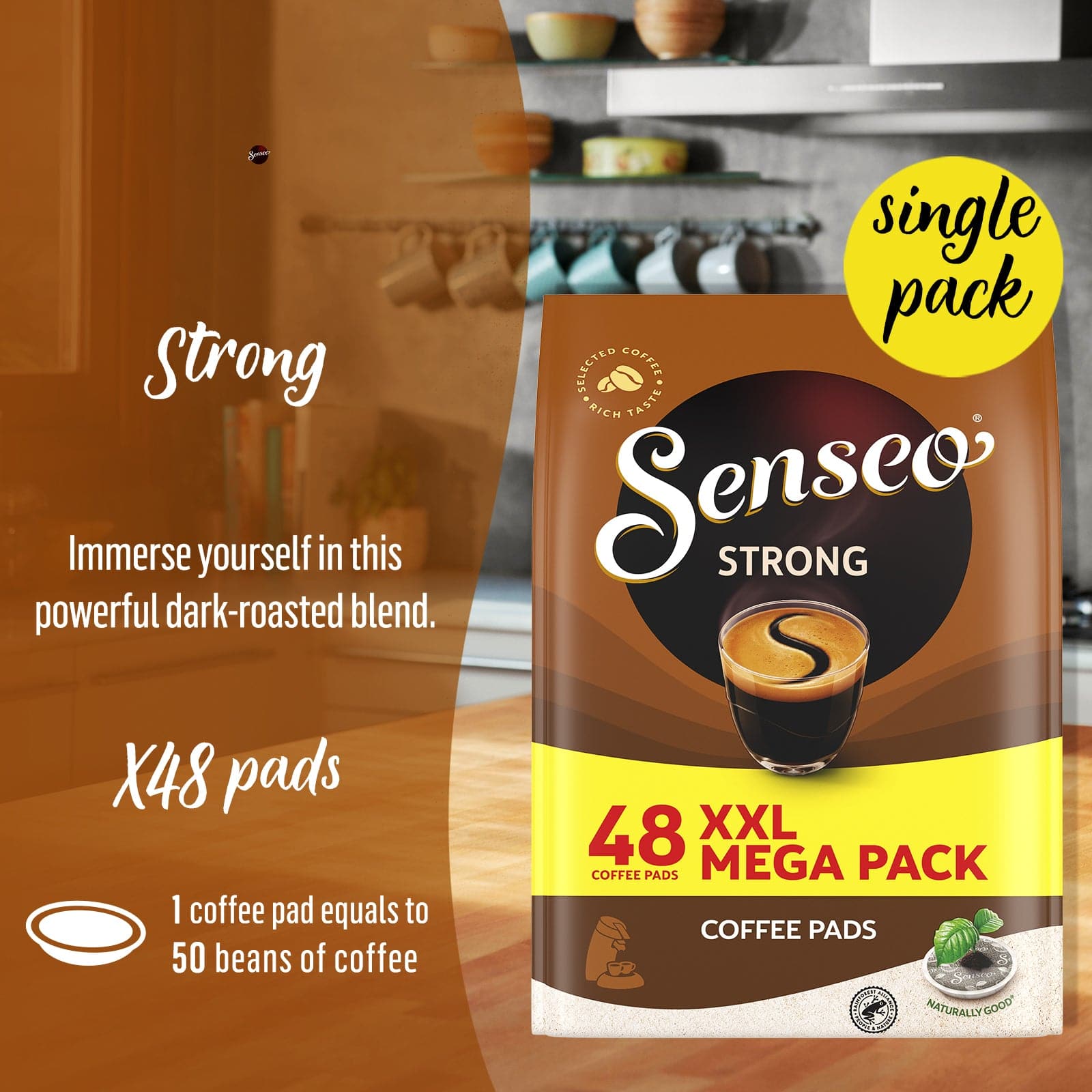 Senseo Strong Coffee Pads, Dark Roast