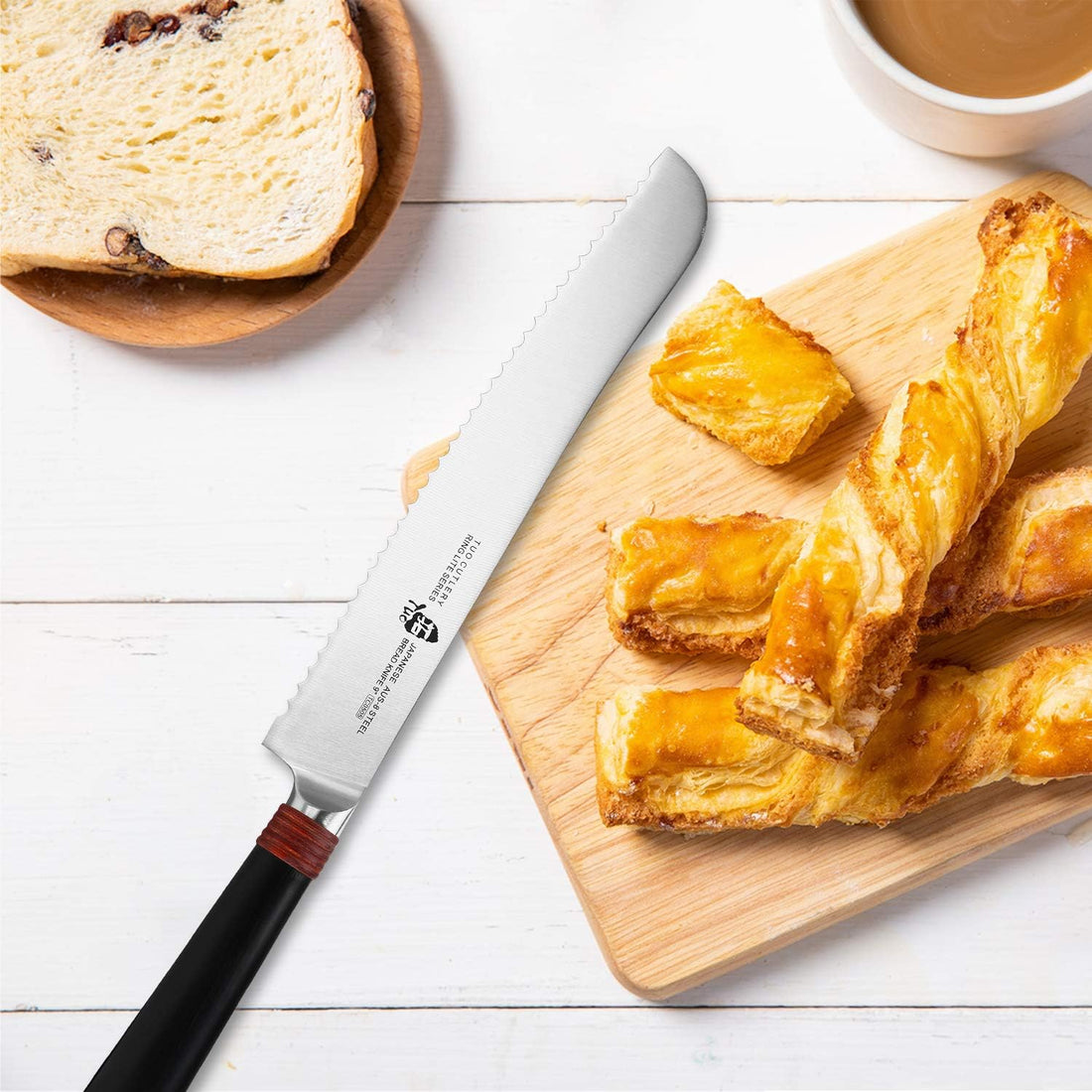 TUO 9″ Serrated Bread Knife – Razor-Sharp, Professional Serrations