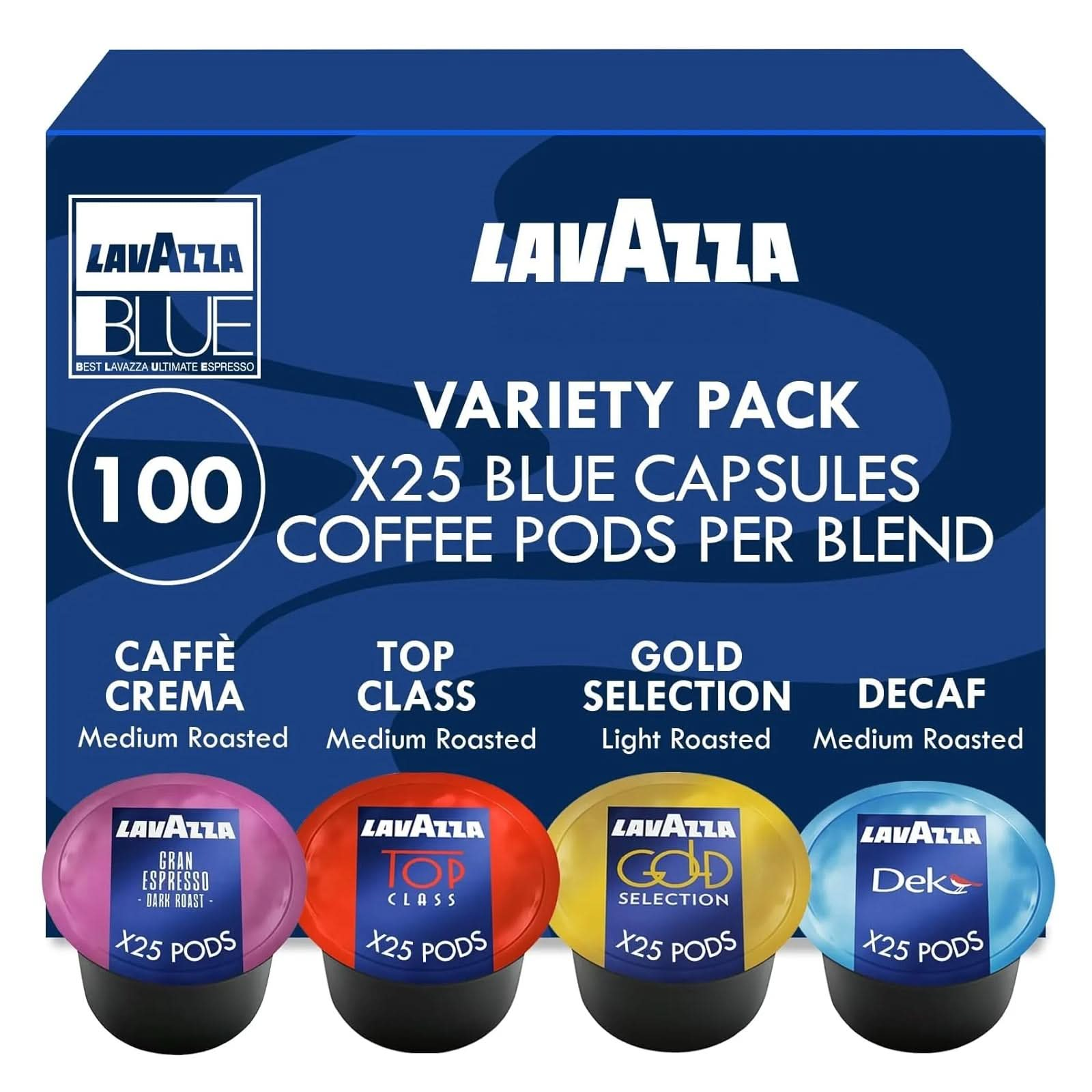 Lavazza Blue Variety, 100 Capsules, 4 Flavours, 25 Capsules Each