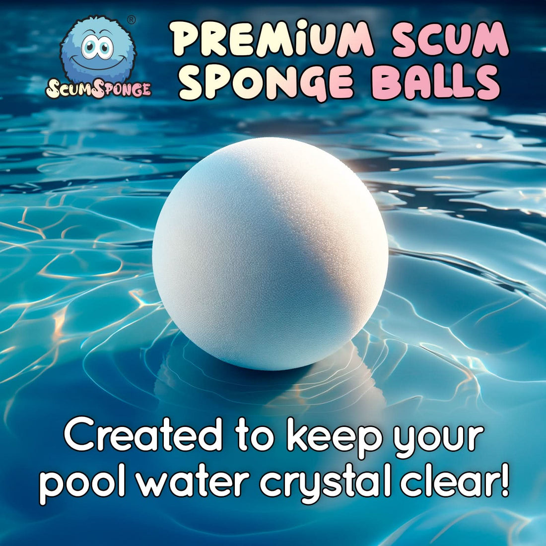 Oil-Absorbing Scum Sponge Balls for Hot Tubs and Pools - 2 Pack, Alternative to Scumbug and Scum Star