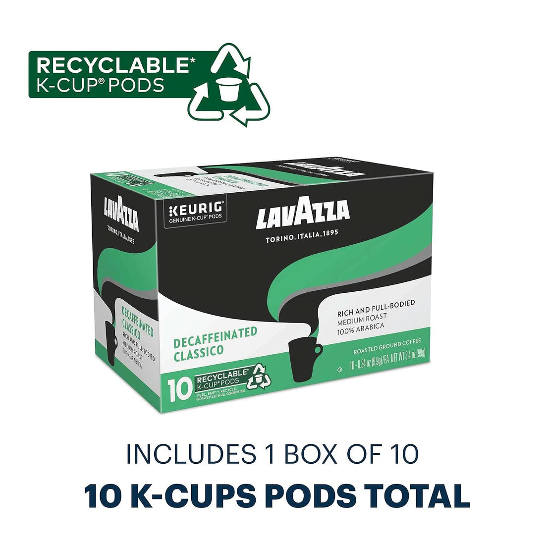 Lavazza Classico Decaf K-Cups 10 Count Box BBD 13 January 27