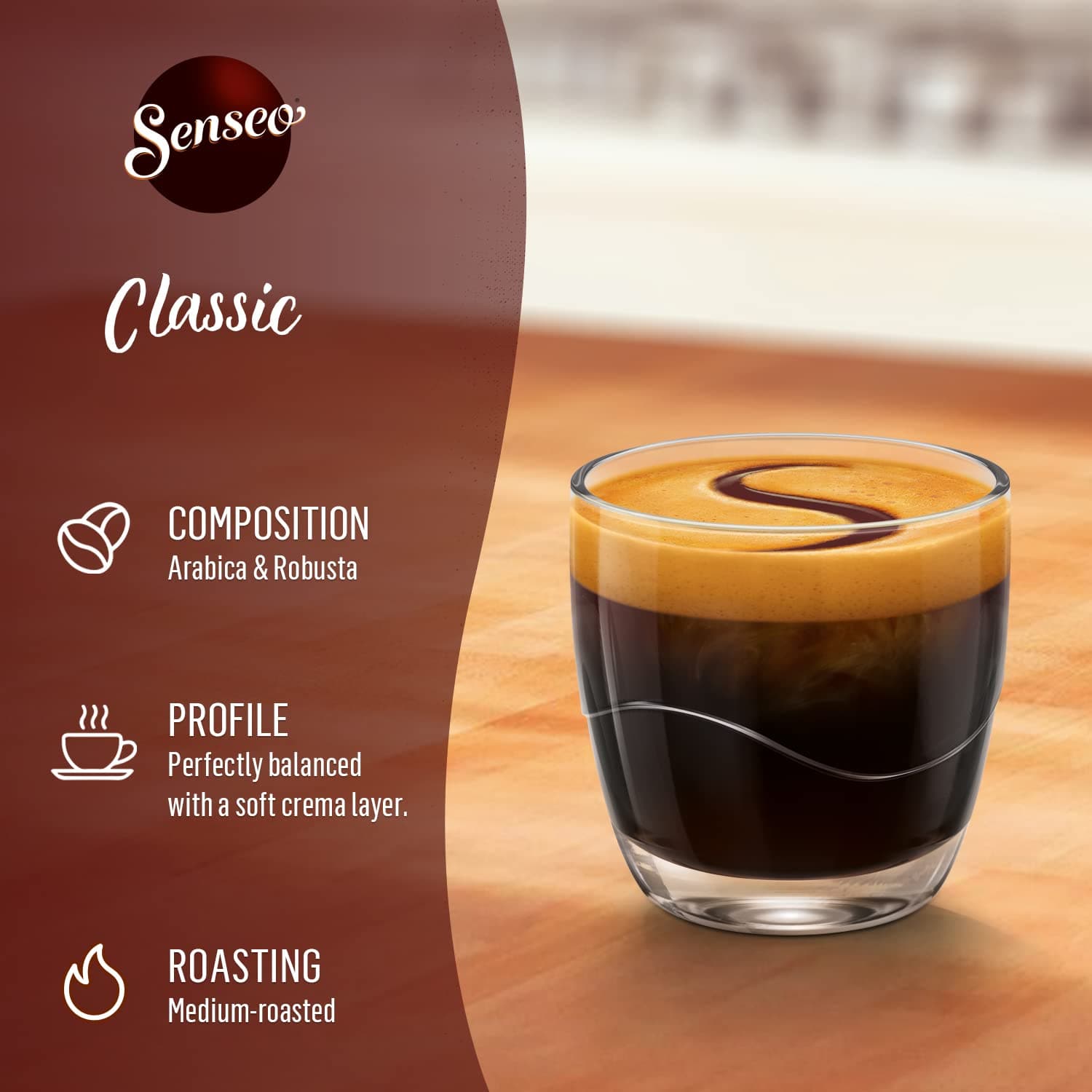 Senseo Classic Coffee Pods - Smooth, Medium Roast for a Perfect Brew