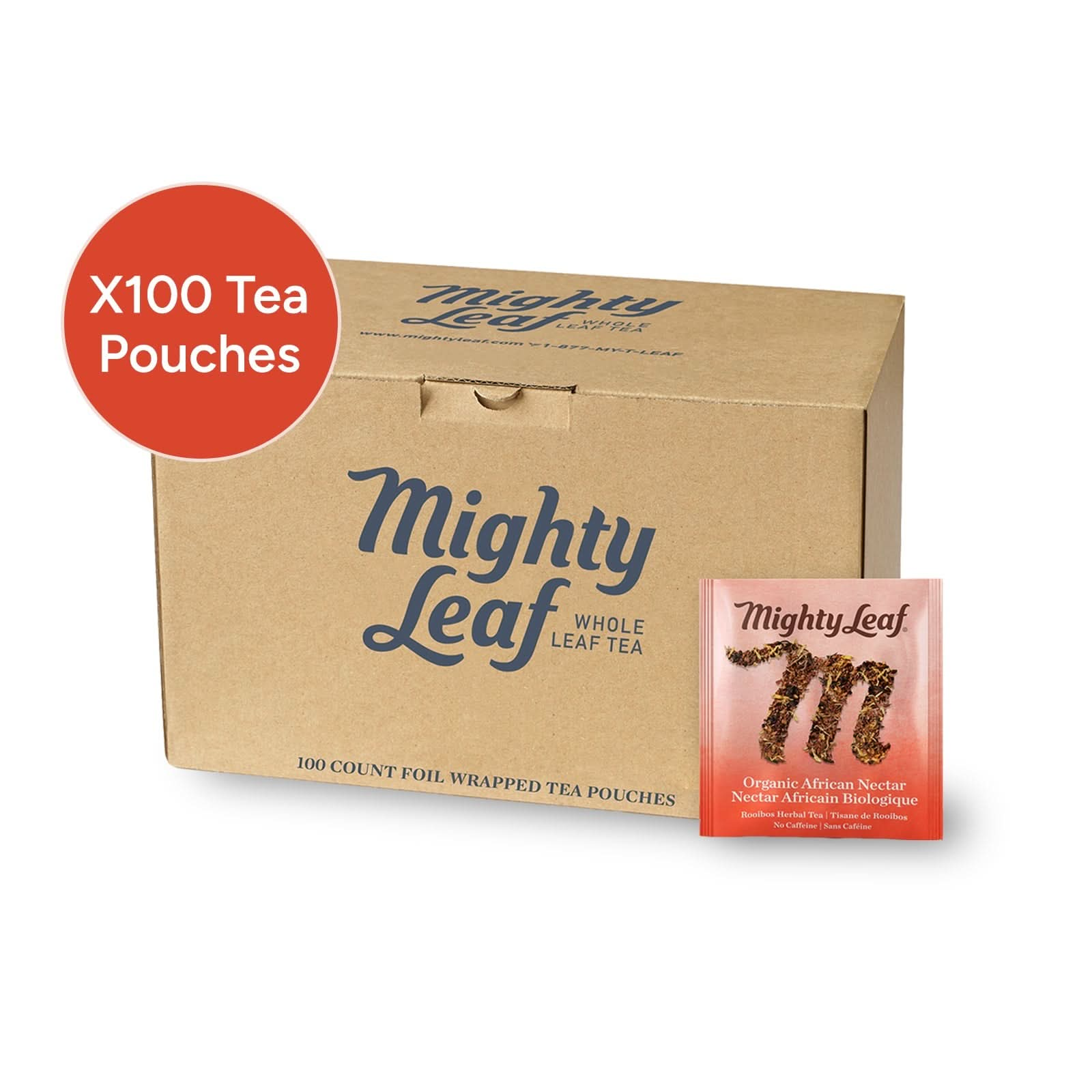 African Nectar Tea Mighty Leaf - 100  Tea Pouches | Caffeine-Free