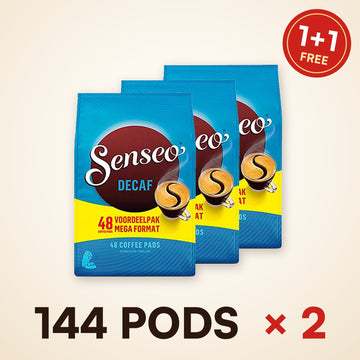 1+1 FREE: 288 Senseo Decaf coffee pods, best before Mar 18, 2027