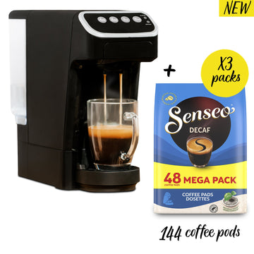 PeleCom Coffee Machine Compatible With Senseo Coffee Pods + Senseo Decaf Coffee Pods