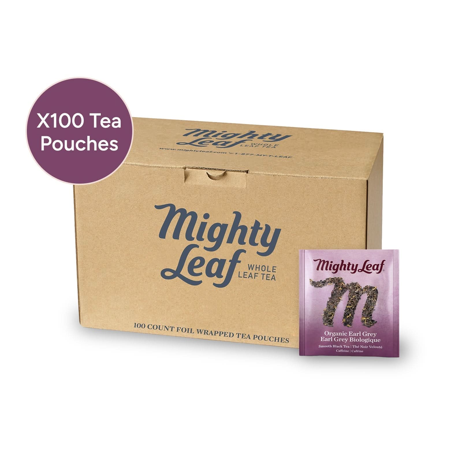 Mighty Leaf Earl Grey - 100 Pouches | Premium Black Tea with Bergamot