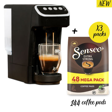 PeleCom Coffee Machine Compatible With Senseo Coffee Pods + Senseo Extra Strong