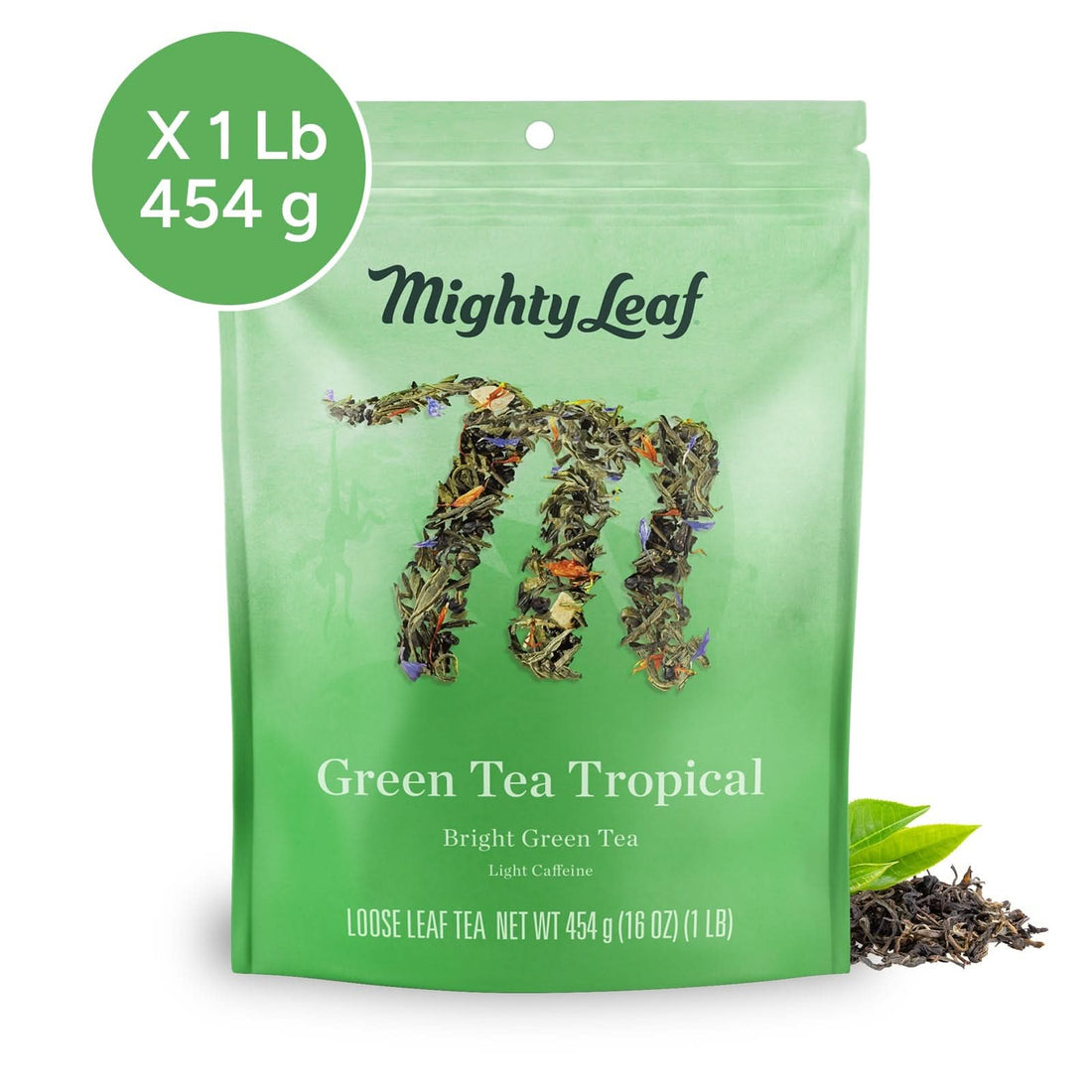 Mighty Leaf Green Tea Tropical - 1 LB Bag | Smooth & Fruity Green Tea 