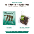 Mighty Leaf Organic Spring Jasmine: 15 stitched tea pouches per box, each in its own foil sachet, best before Dec 9, 2026