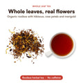 Mighty Leaf Organic African Nectar: whole tea leaves and real flowers, brewed cup, best before Mar 26, 2027
