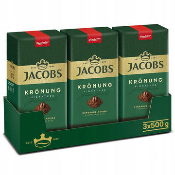 Jacobs Kronung Ground Coffee - 3 Packs, 500g Each