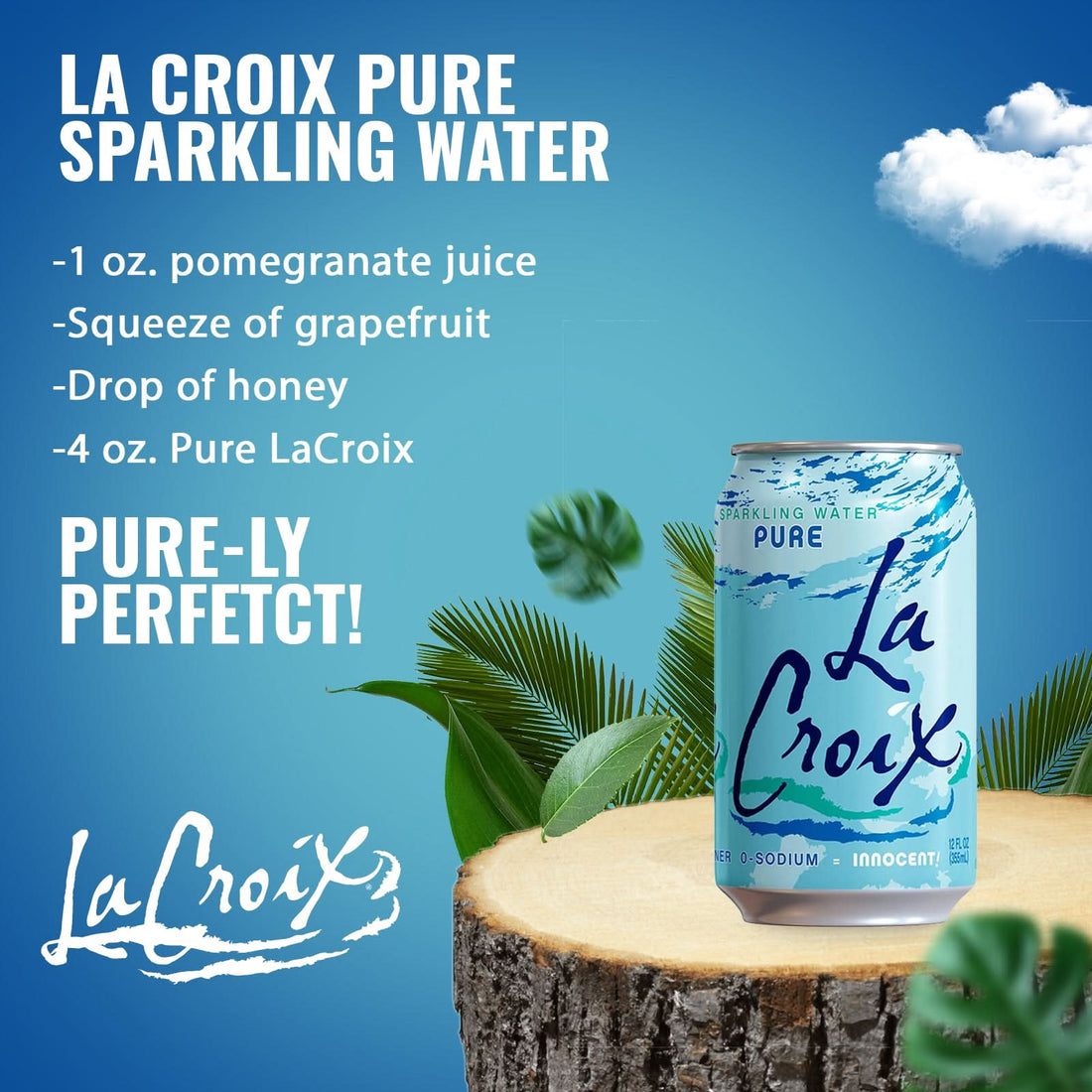 La Croix Sparkling Water 24-Pack, Lime, Pamplemousse, Natural, 8 Cans/Flavor, 3 Flavors Variety